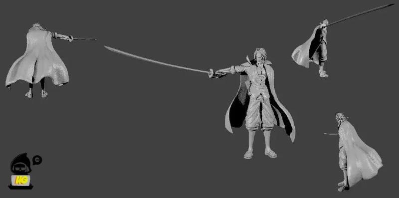 Akagami Shanks - One piece 3D print model 3D print model
