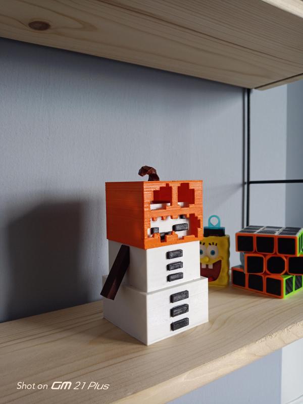 minecraft snow golem candle holder