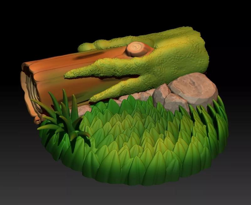 Pokemon Diorama Mossy Log