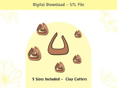 Abstract Hoop Clay Cutter for Polymer Clay | Digital STL File | Clay Tools | 5 Sizes Clay Cutters