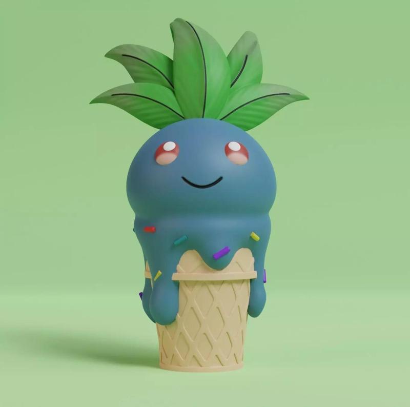 Pokemon - Ice Cream Oddish