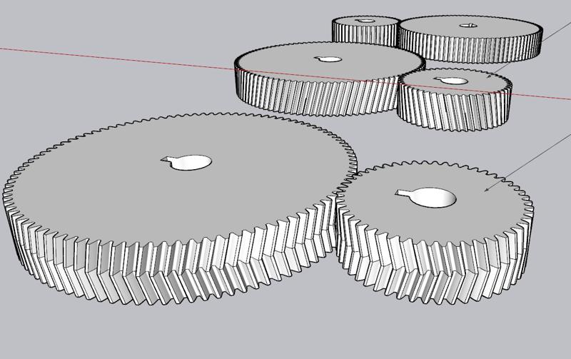 Gear set with Ratio 1:2