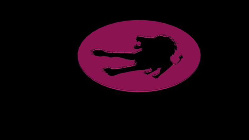 Roaring Lion Silhouette Stencil Design