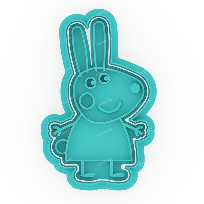 Rebecca Rabbit Cookie Cutter & Stamp - 9 cm