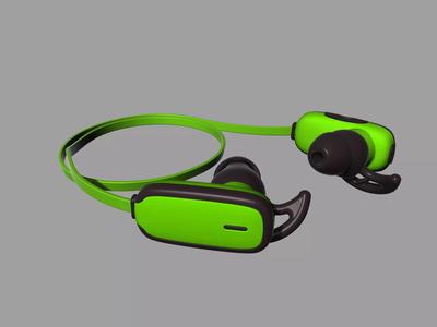 Green bluetooth headset