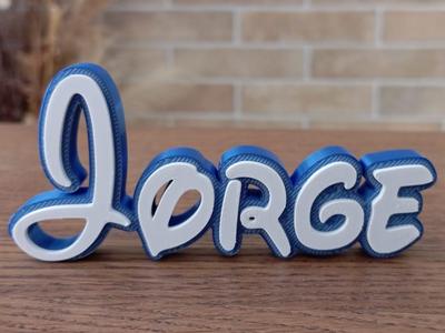 Disney Name Sign Jorge Kid Room Wall Decor Tag 