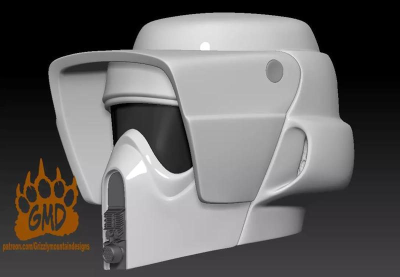 Biker Scout Trooper helmet printable mandalorian