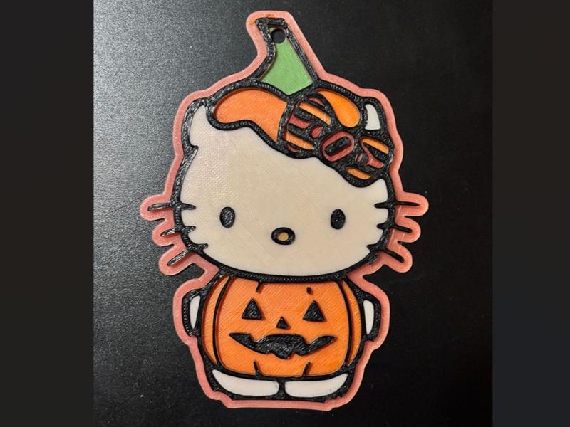 Pumpkin Hello Kitty Keychain