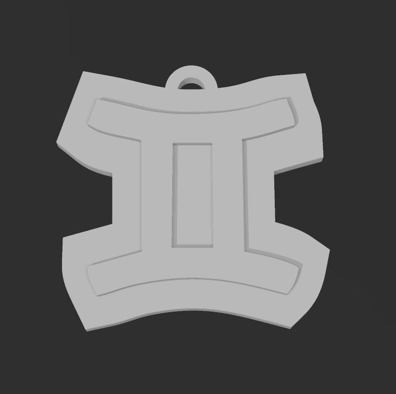 Gemini keychain necklace HD 8