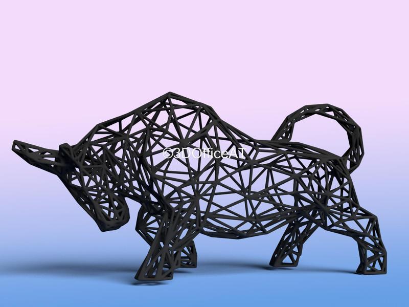 Stock Market Bull - Wire Art - Bitcoin Bull - Zodiac Sign