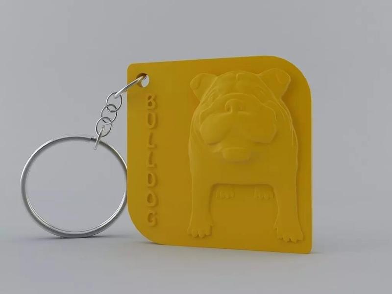 English Bulldog Keychain