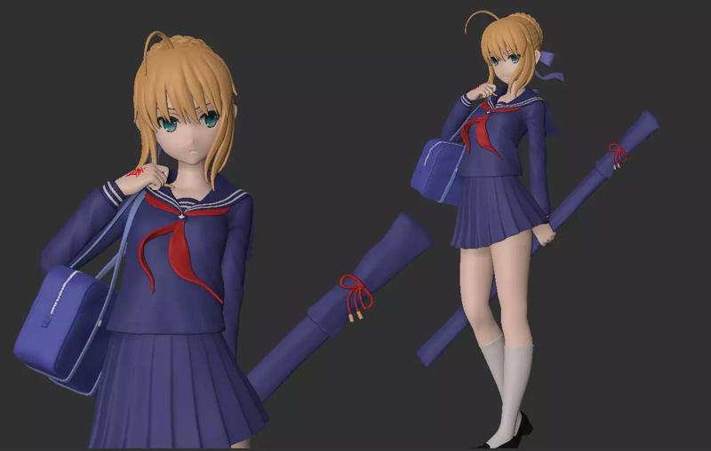 Saber - Fate stay night Artoria Pendragon  - Student Ver