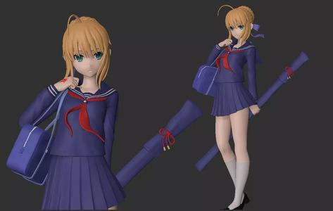 Saber - Fate stay night Artoria Pendragon  - Student Ver