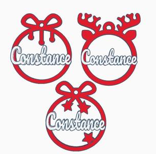 3 x Constance, personalized Christmas bauble, christmas