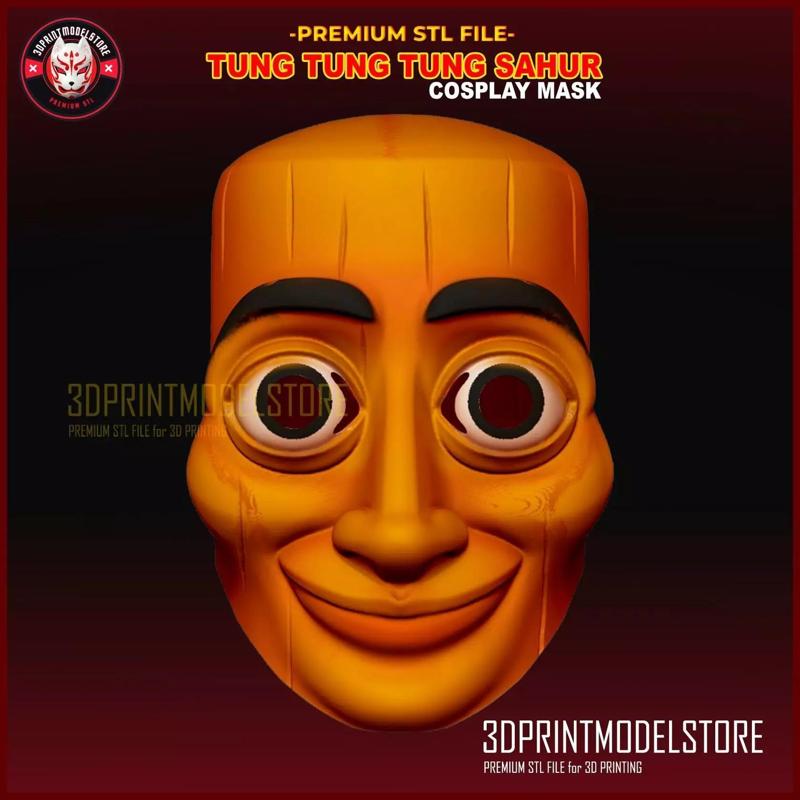 Tung Tung Tung Sahur Mask for Cosplay Halloween
