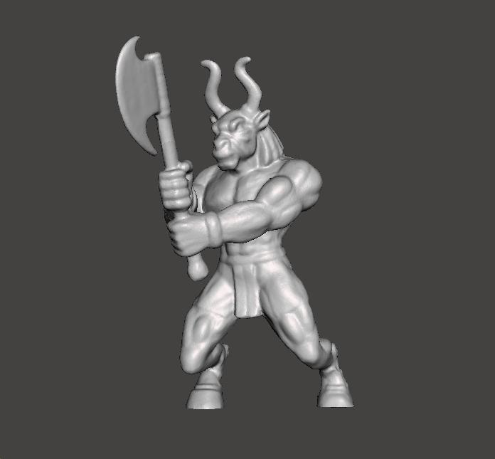 MINOTON BRONZE MINOTAUR MINIATURE MODEL FOR FANTASY GAMES RPG DND