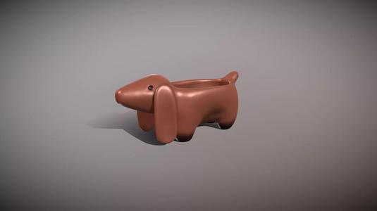 Dachshund shaped pot planter 3d printable dog