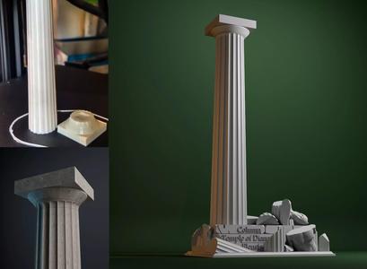 decor greek doric column Temple of Diana Propylaea at Eleusis