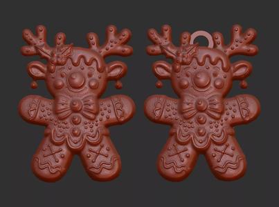 christmas deer horn cookie decor