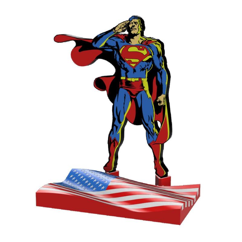 3D MULTICOLOR LOGO/SIGN - Superman Salutes (AMS)