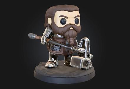 Dwarf Warrior – Funko-Inspired Chibi STL | FDM + Resin Optimized