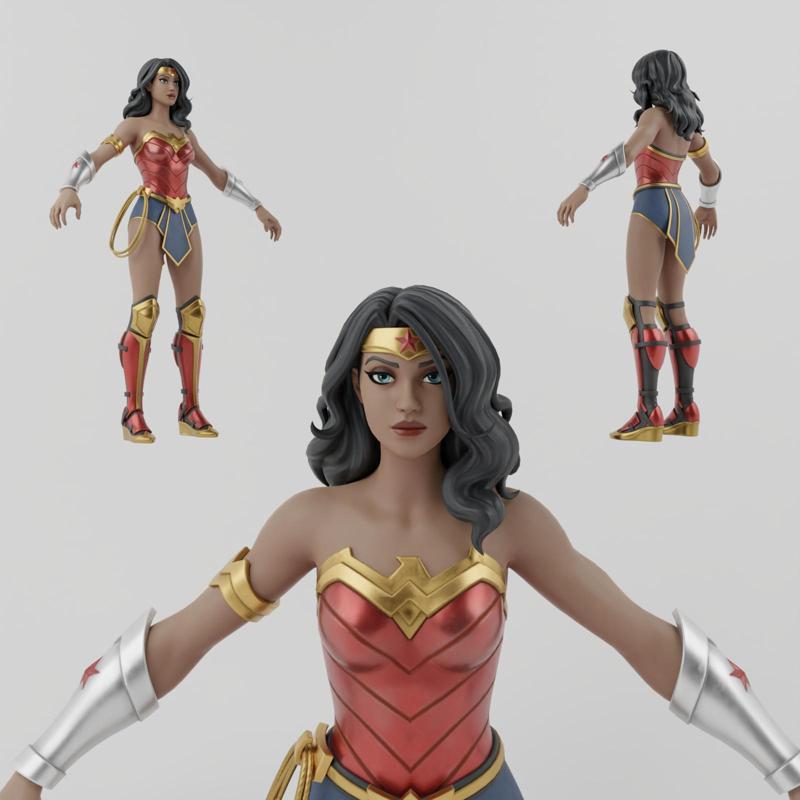 Wonder Woman Lowpoly Rigged