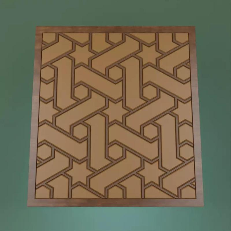 Demerdash Mosque geometric pattern door panel