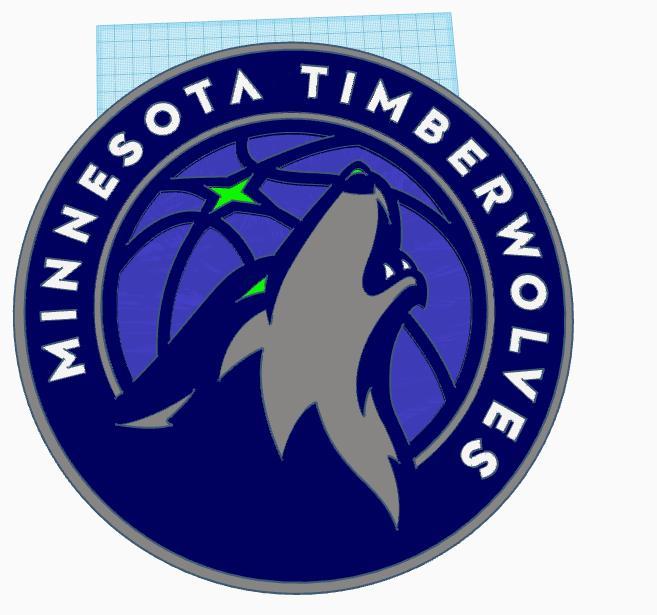 Minnesota Timberwolves 22cm and 29cm Wall Plaques - Keyhole in Back for Screw Mount on Wall - Sized for Ender 3 and CR-10