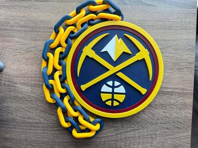 Denver Nuggets Logo Oversized Necklace, Pendant Chain