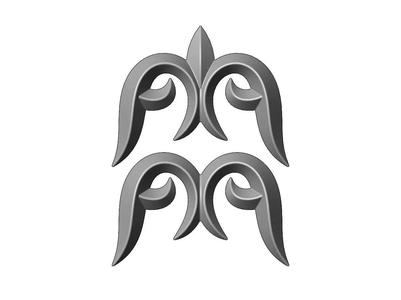 Floral decor scroll pattern and relief