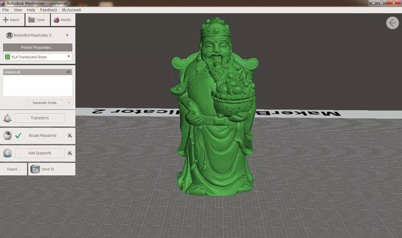 Mammon chinese statue in software