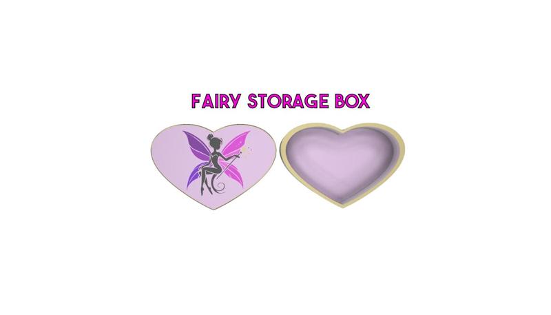 Fairy Heart Jewelry Storage Box with Detailed Fairy Top – Perfect for Trinkets, Accessories, and Jewelry