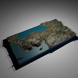 turkey Map Topography 3D Printing