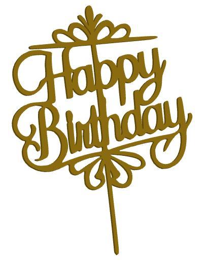 Elegant 'Happy Birthday' 3D-Printed Cake Topper | Perfect for Birthday Cakes, Party Decor, & Celebrations!