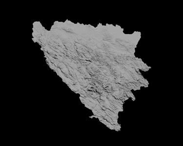 Topographic Map of Bosnia and Herzegovina – 3D Terrain