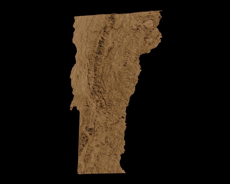 Topographic Map of Vermont – 3D Terrain