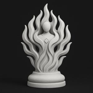 Chess Pawn Celestial Flames