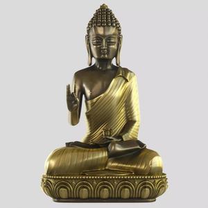 Meditating Buddha Statue with Lotus Flower 3D Model