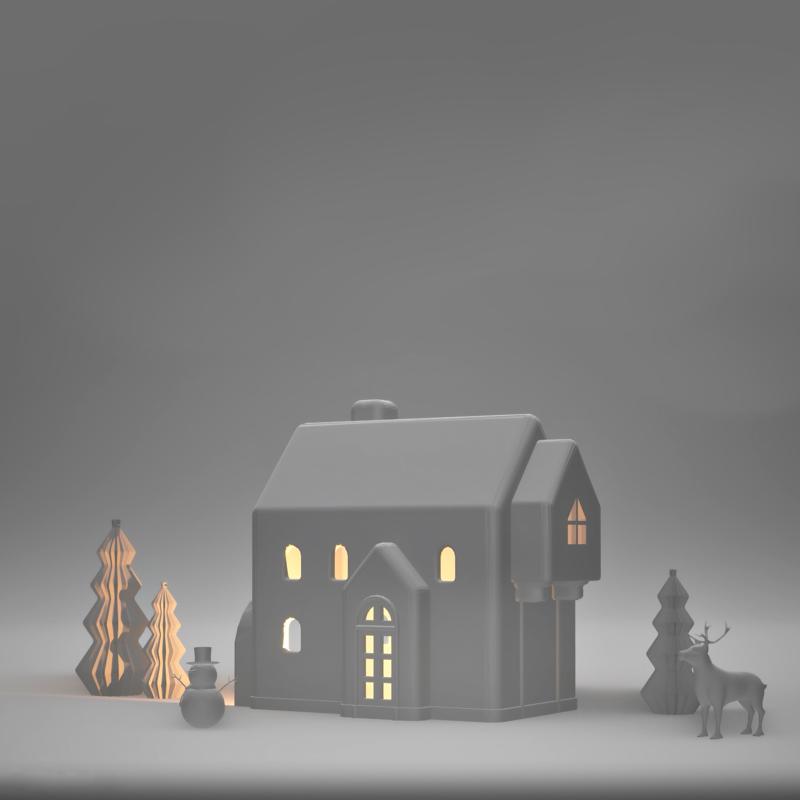 Christmas house with candle holder