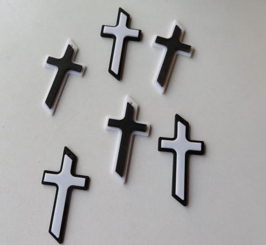 DEKO-KREUZ Doppelkreuz, zweifarbig, FÜR DIE ERSTKOMMUNION