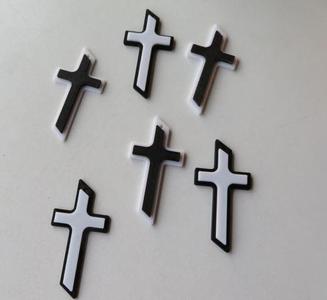 DEKO-KREUZ Doppelkreuz, zweifarbig, FÜR DIE ERSTKOMMUNION