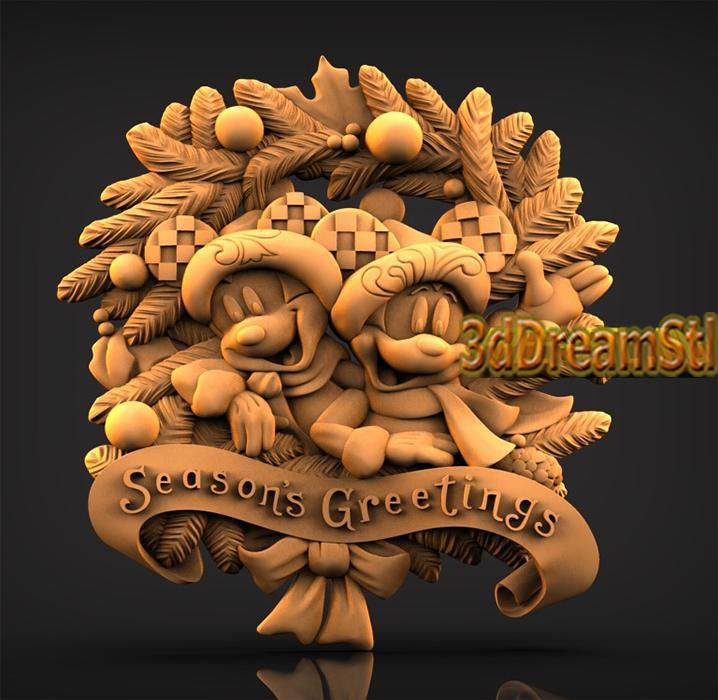 Mickey Mouse STL model, CNC router engraver, artcam, aspire, cnc files, wood, art, wall decor, CNC