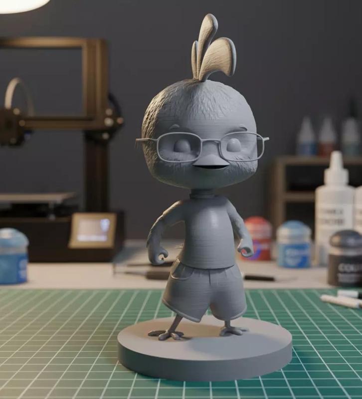 Chicken Little -3D Action Figure with Base and Pre-Supported