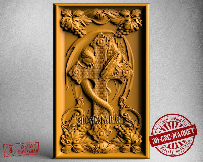 Drago and Cross STL, Drago and Cross 3d figure, stl, 3d printer STL files, 3d printing stl, best stl, STL files, stl file 3d printing