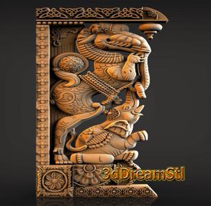 elephant god STL model, CNC router engraver, artcam, aspire, CNC files, wood, art, wall decor, CNC
