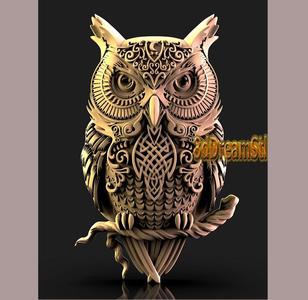 owl STL model, CNC router engraver, artcam, aspire, cnc files, wood, art, wall decor, CNC
