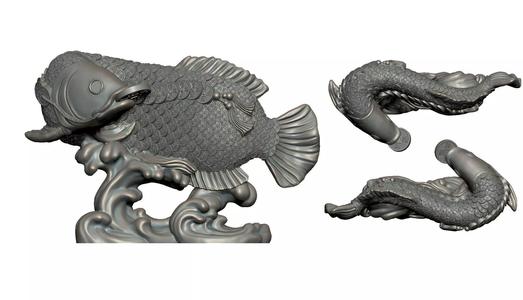 LUCKY DRAGON FISH WITH COIN AND FISH SCALES