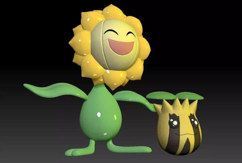 Pokemon Sunkern and Sunflora