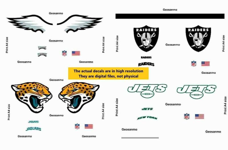 Printable High Resolution NFL Helmet Decals Pack 2