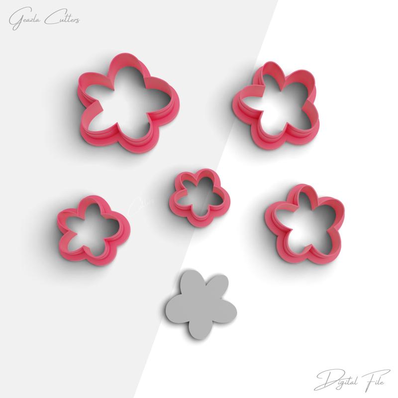 Organic Shape Clay Cutter, Basic Shapes Polymer Clay Cutter, Earring Cutters, 2 Cutter Version, 5 Sizes Included, Digital STL File, No: 820